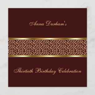 Classy Animal Print Invite [Giraffe Brown 1] Kaart