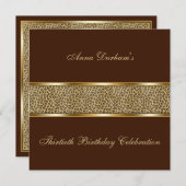 Classy Animal Print Invite [Leopard - Brown] Kaart (Voorkant / Achterkant)