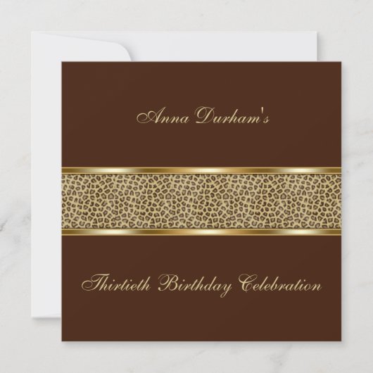 Classy Animal Print Invite [Leopard - Brown] Kaart (Voorkant)