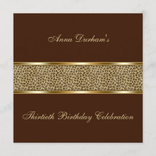 Classy Animal Print Invite [Leopard - Brown] Kaart