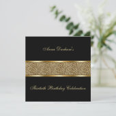Classy Animal Print Invite [Leopard - zwart] Kaart (Staand voorkant)