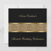Classy Animal Print Invite [Leopard - zwart] Kaart (Voorkant)