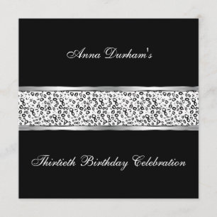 Classy Animal Print Invite [Sneeuwluipaard - zwart Kaart