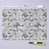 Classy Antiek Romeins Mozaïek Dieren Grijs Tissuepapier (Craft)