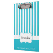 Classy Aqua Blue Stripes | DIY-tekst Klembord (Links)