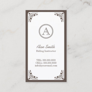 Classy Art Deco Border Equestrian Visitekaartje