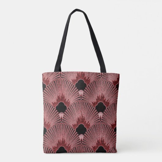 Classy Art Deco Fan Design Canvas tas (Achterkant)