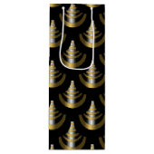 Classy Art Deco | Zwart en goud Wijn Cadeautas (Voorkant)
