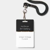 Classy Art Gallery Curator Name Badge (Voorzijde met lanyard)