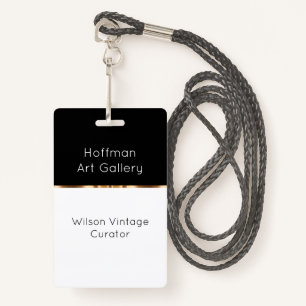 Classy Art Gallery Curator Name Badge