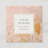 Classy Artistic Struik Pink Gold Oil Paint Texture Vierkante Visitekaartje (Voorkant)