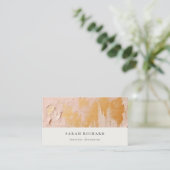 Classy Artistic Struik Pink Gold Oil Paint Texture Visitekaartje (Staand voorkant)