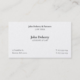 Classy Attorney at Law I Elegant Scales of Justice Visitekaartje
