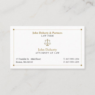 Classy Attorney at Law | Lawyer Gold Black Visitekaartje
