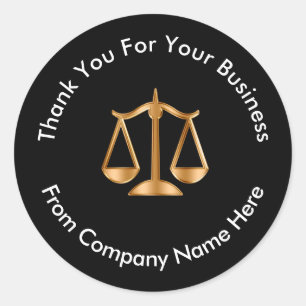Classy Attorney Juridische Logo Bedankt Ronde Sticker