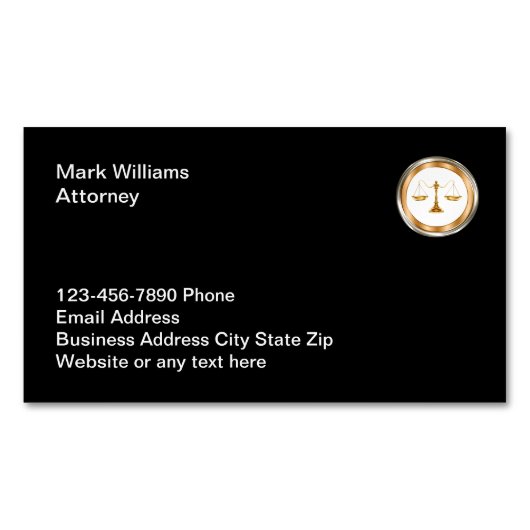 Classy Attorney Magnetic Visitekaartjes Magnetisch Visitekaartje (Voorkant)