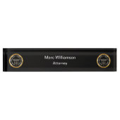 Classy Attorney Roman Columns Lux Desk, plaque d'i (Devant)
