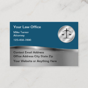 Classy Attorney Silver Tone Visitekaartje
