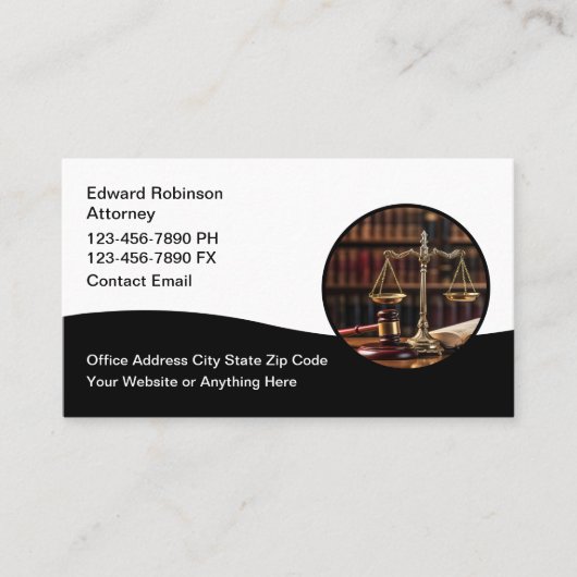 Classy Attorney Visitekaartjes Modern Design (Voorkant)