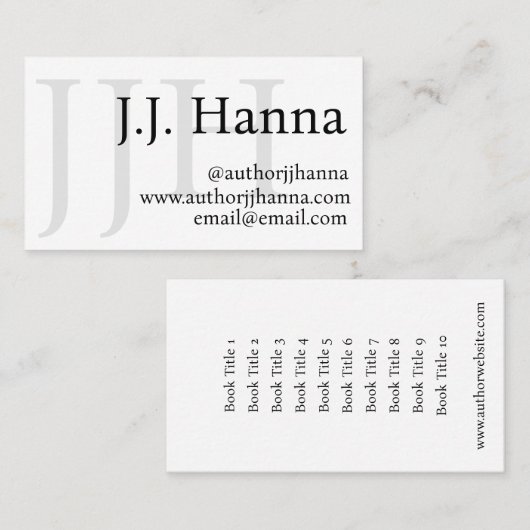 Classy Author Visitekaartje (Voorkant / Achterkant)