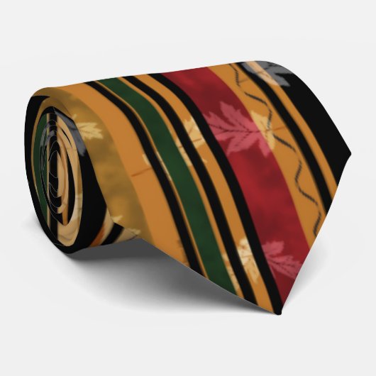 Classy Autumn Leaf en Pattern Design Stropdas (Opgerold)