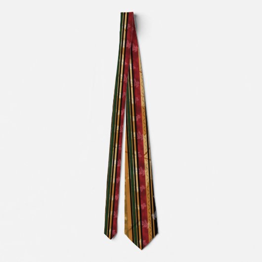 Classy Autumn Leaf en Pattern Design Stropdas (Achterkant)