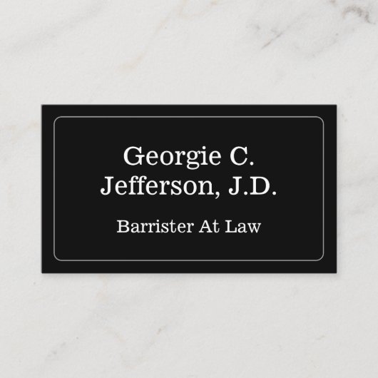 Classy Barrister bij het Visitekaartje van de wet (Voorkant)