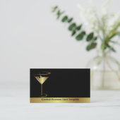 Classy Bartender Gold Martini Cocktail Visitekaartje (Staand voorkant)