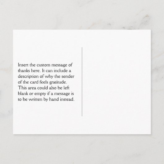 Classy "BEDANKT!" Briefkaart (Achterkant)