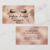 Classy Beige Brown Glitter Eyelash Butterfly Visitekaartje (Voorkant / Achterkant)