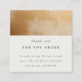 Classy Beige Gold Oil Paint Texture Bedankt Vierkante Visitekaartje (Voorkant)