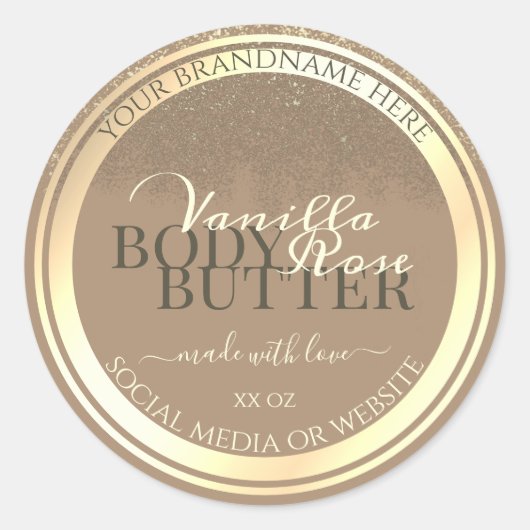 Classy Beige Produit Emballage Étiquette Gold Fram (Devant)