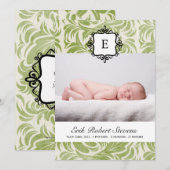 Classy Birth koninklijke fotokaart Aankondiging (Voorkant / Achterkant)