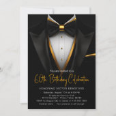 Classy Black and Gold Tuxedo Event Invitation (Devant)