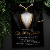 Classy Black and Gold Tuxedo Event Invitation