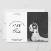 Classy Black and White Elegant Save the Date Card (Voorkant)