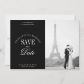 Classy Black and White Elegant Save the Date Card (Voorkant)