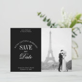Classy Black and White Elegant Save the Date Card (Staand voorkant)