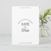 Classy Black and White Elegant Save the Date Card (Staand voorkant)