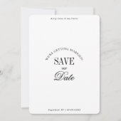 Classy Black and White Elegant Save the Date Card (Voorkant)