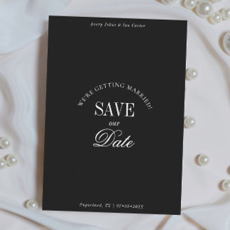 Classy Black and White Elegant Save the Date Card