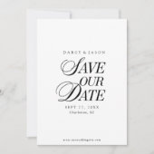 Classy Black and White Elegant Save the Date Card (Voorkant)