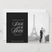 Classy Black and White Elegant Save the Date Card (Voorkant)