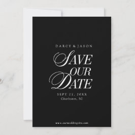 Classy Black and White Elegant Save the Date Card