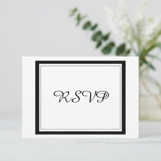 Classy Black Border Wedding RSVP (Staand voorkant)