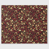 Classy Black, Bourgogne en Gouden Kerstwijnen Cadeaupapier (Vlak)