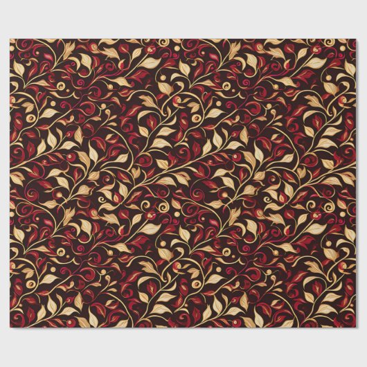 Classy Black, Bourgogne en Gouden Kerstwijnen Cadeaupapier (Vlak)