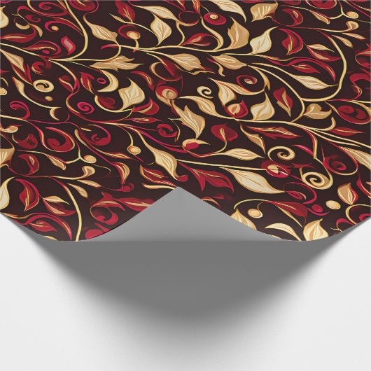 Classy Black, Bourgogne en Gouden Kerstwijnen Cadeaupapier (Hoek)