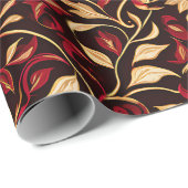 Classy Black, Bourgogne en Gouden Kerstwijnen Cadeaupapier (Rol Hoek)