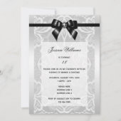 Classy Black Bow & Lace Verjaardag Kaart (Voorkant)